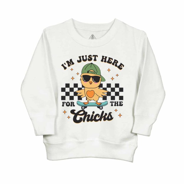 I’m Just Here For The Chicks Kid's Sweatshirt