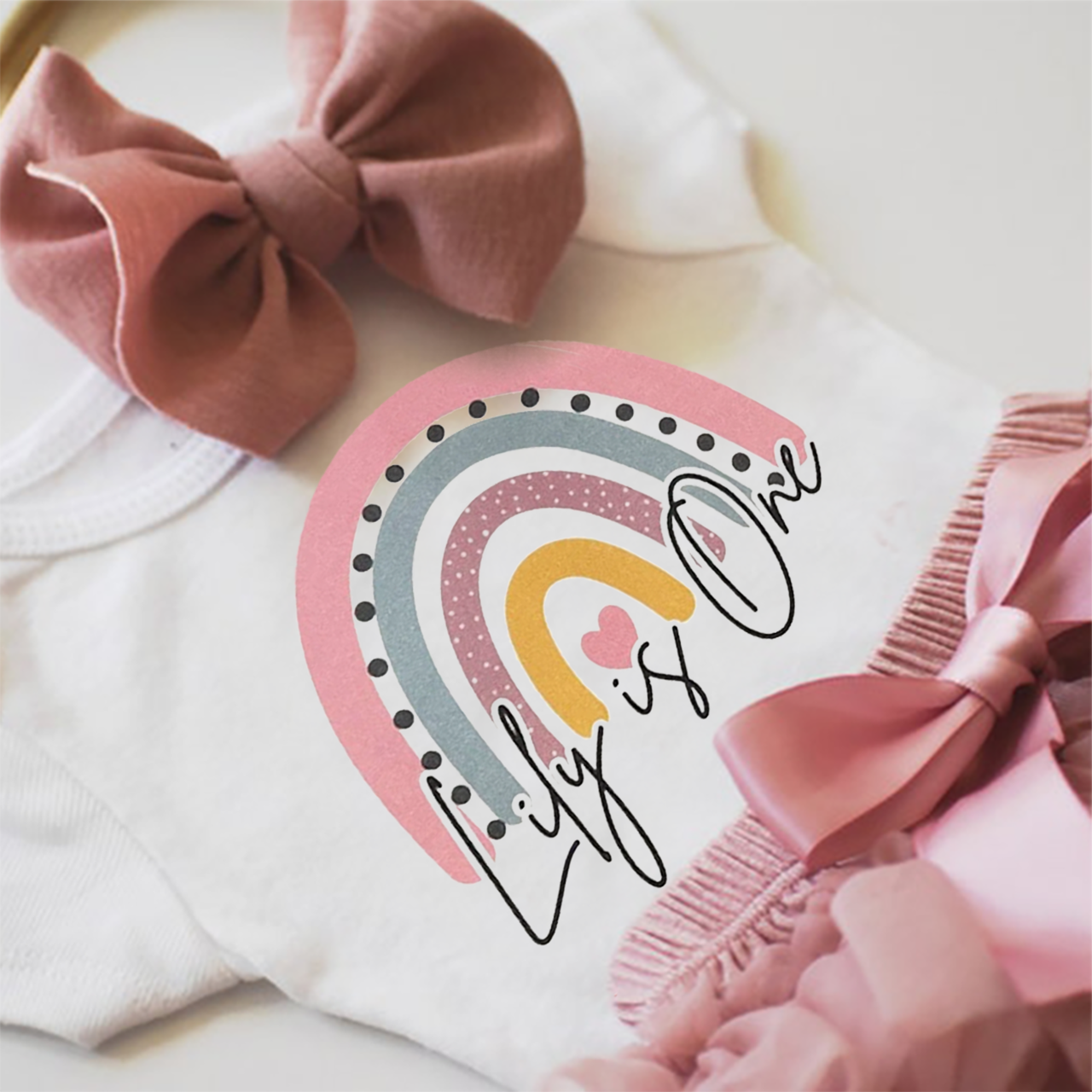 Personalized Baby Girls 1st First Birthday Tutu Outfit Set (3 Pieces)