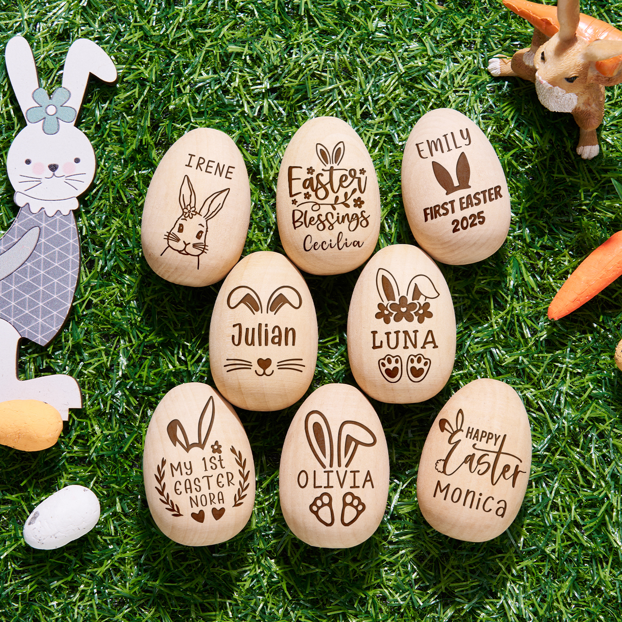 Personalized Musical Wooden Easter Egg Shakers