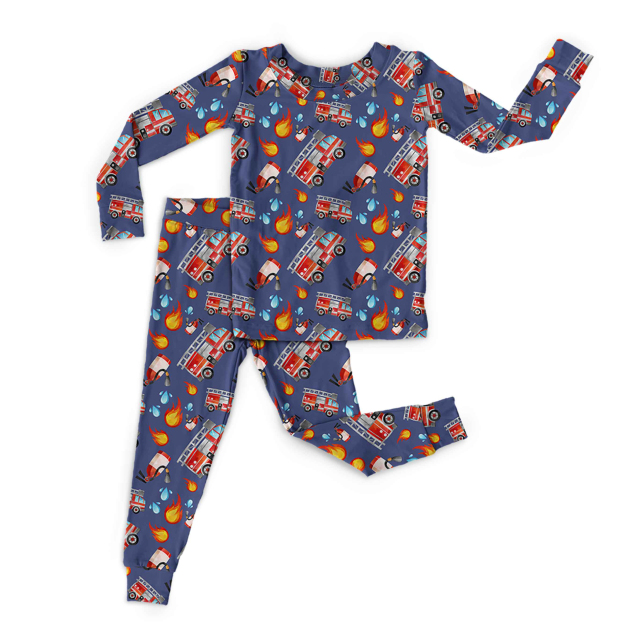 Firetruck Two-Piece Pajama Set For Kids