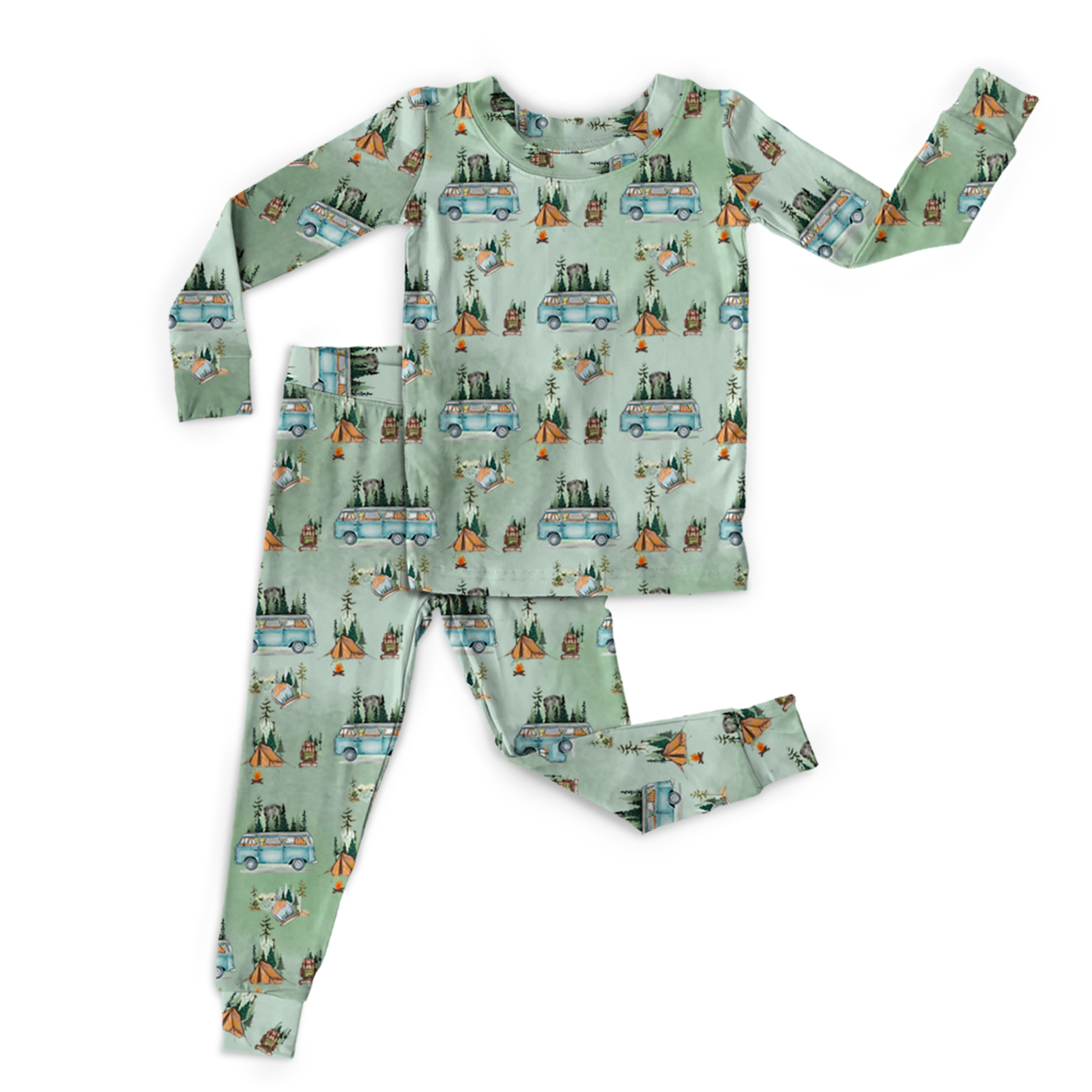 Go camping Two-Piece Pajama Set For Kids