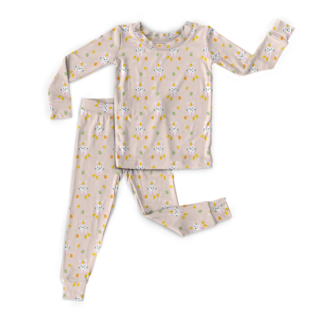 Bunny And Carrot Two-Piece Pajama Set For Kids