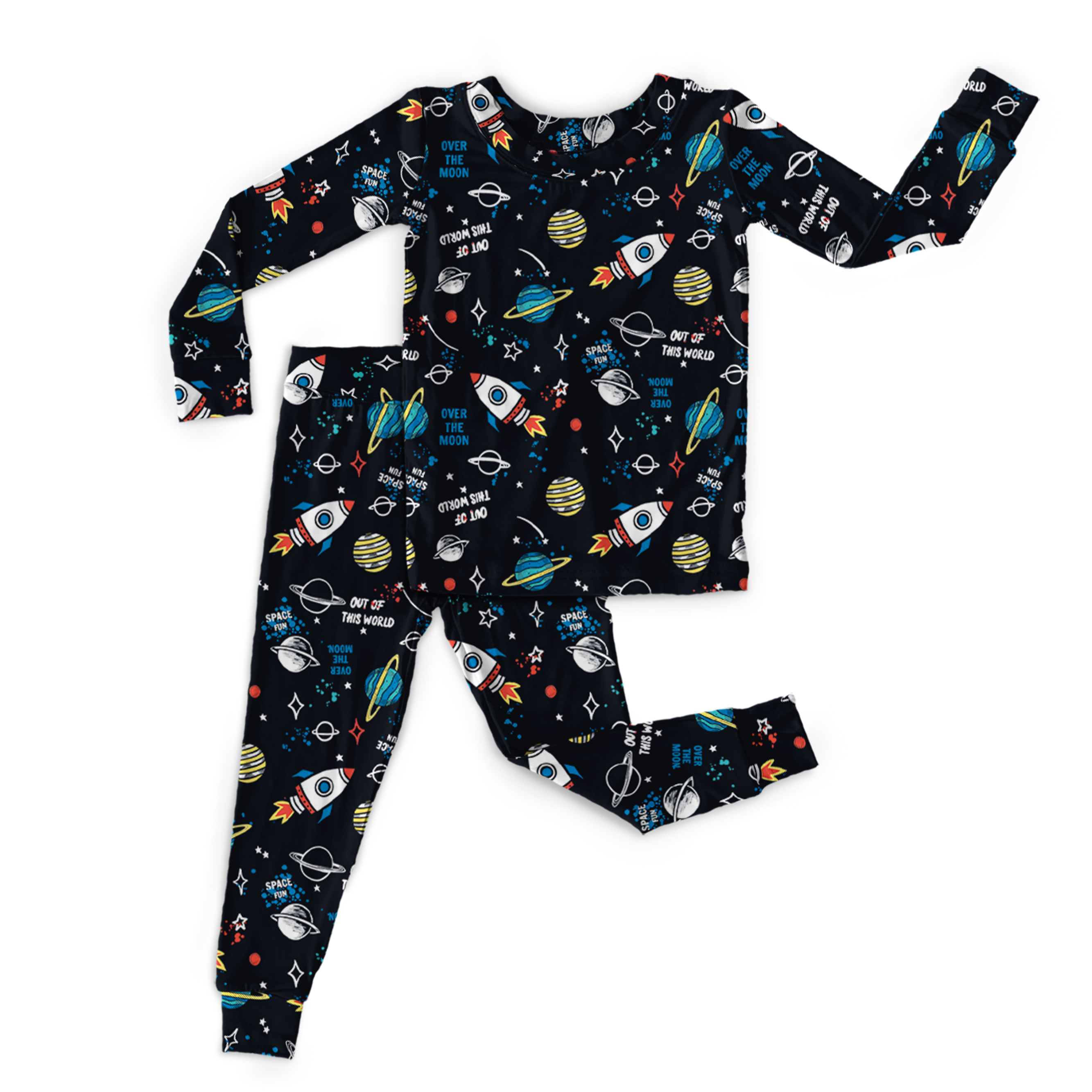 Universe Space Two-Piece Pajama Set For Kids