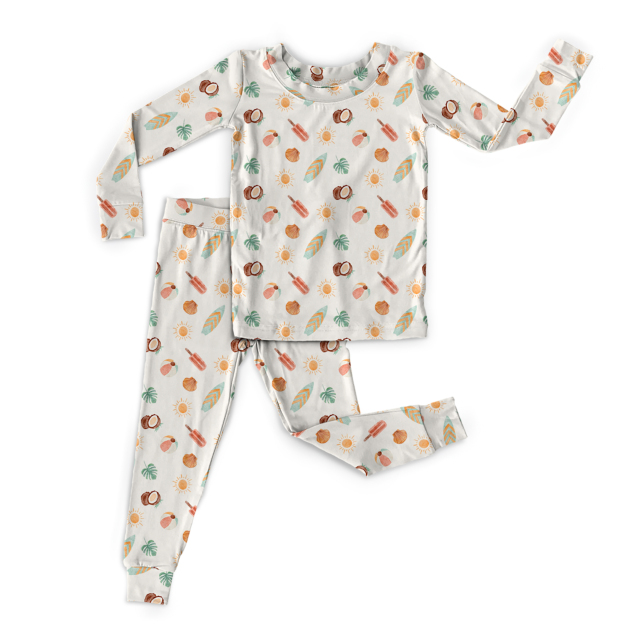Natural Beach Two-Piece Pajama Set For Kids