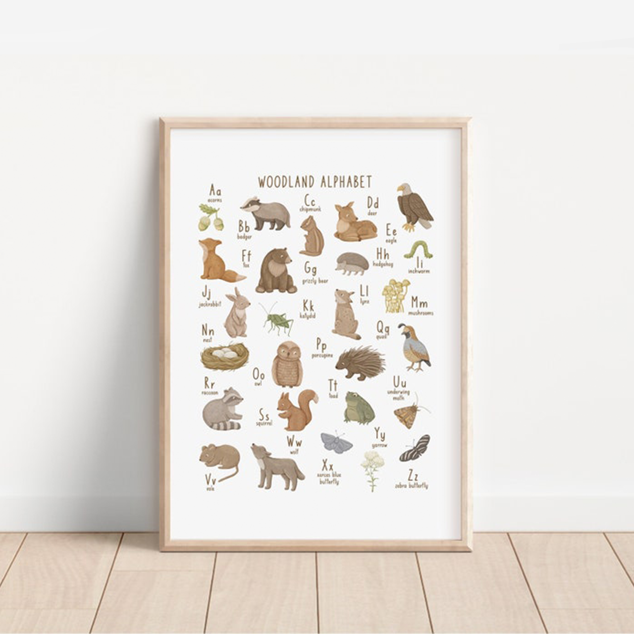 Woodland Alphabet Digital Nursery Art