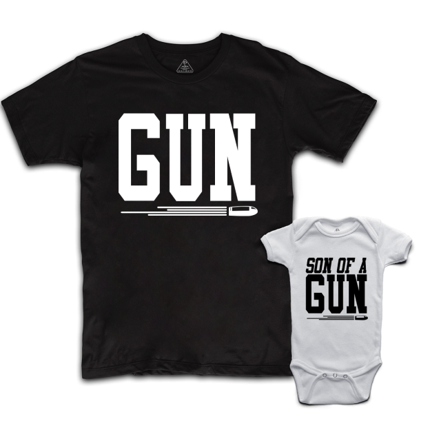 Gun And Son Matching T-Shirts For Dad&Me