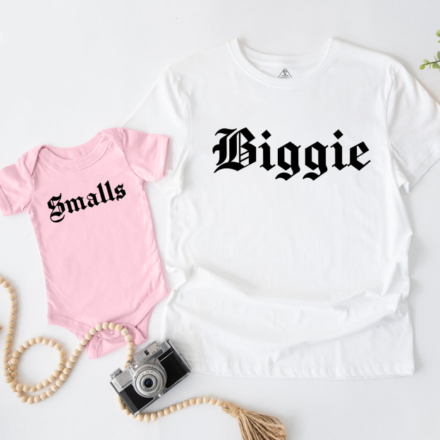 Matching First Dad and me Bodysuit & Shirts (Biggie&Smalls)