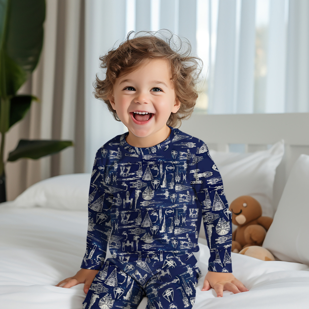SW Ships Schematics Two-Piece Pajama Set For Kids