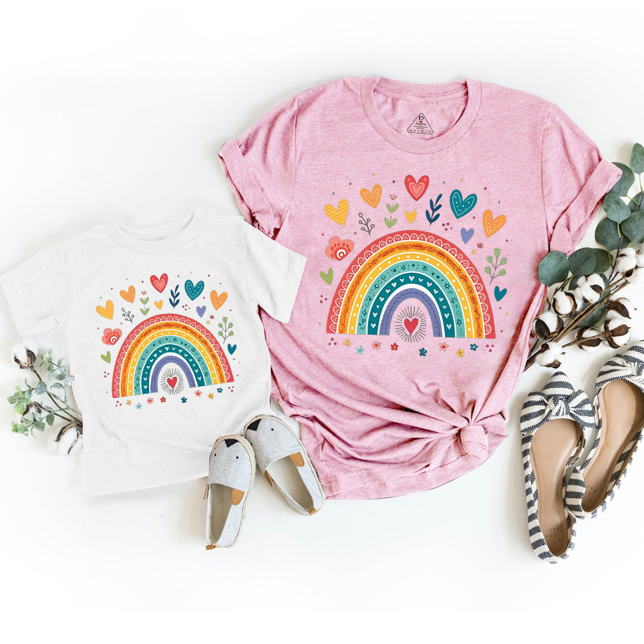 Rainbow Heart Mom&Me Matching Tees