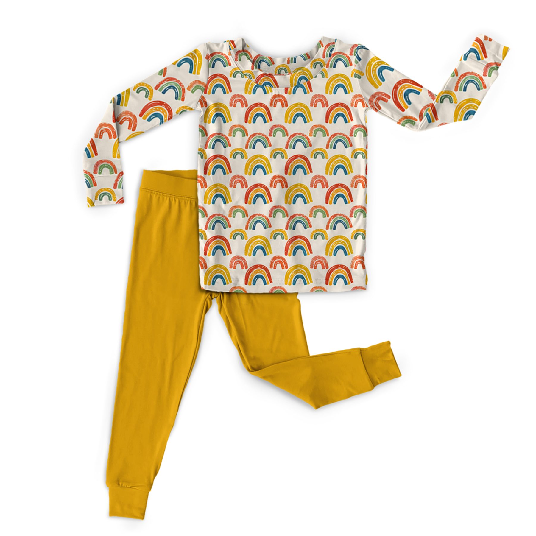 Rainbow Two-Piece Pajama Set For Kids