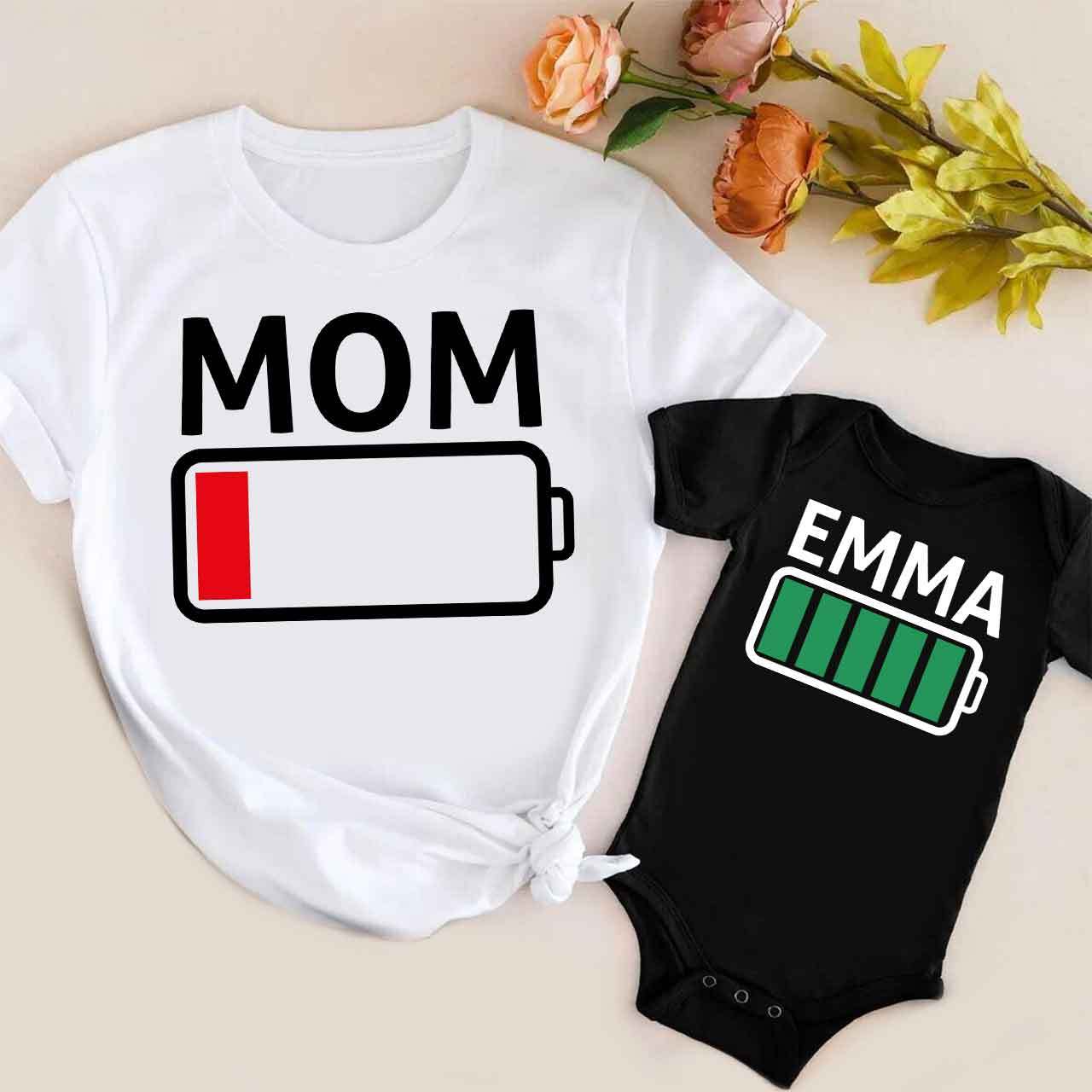 Sufficient and Insufficient Battery Mom&Me Matching Tees
