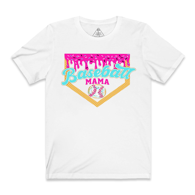 Baseball Ice Cream Drip Mama T-Shirts