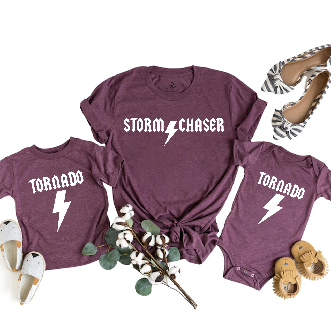 Tornado And Storm Chase T-Shirts For Mom&Me
