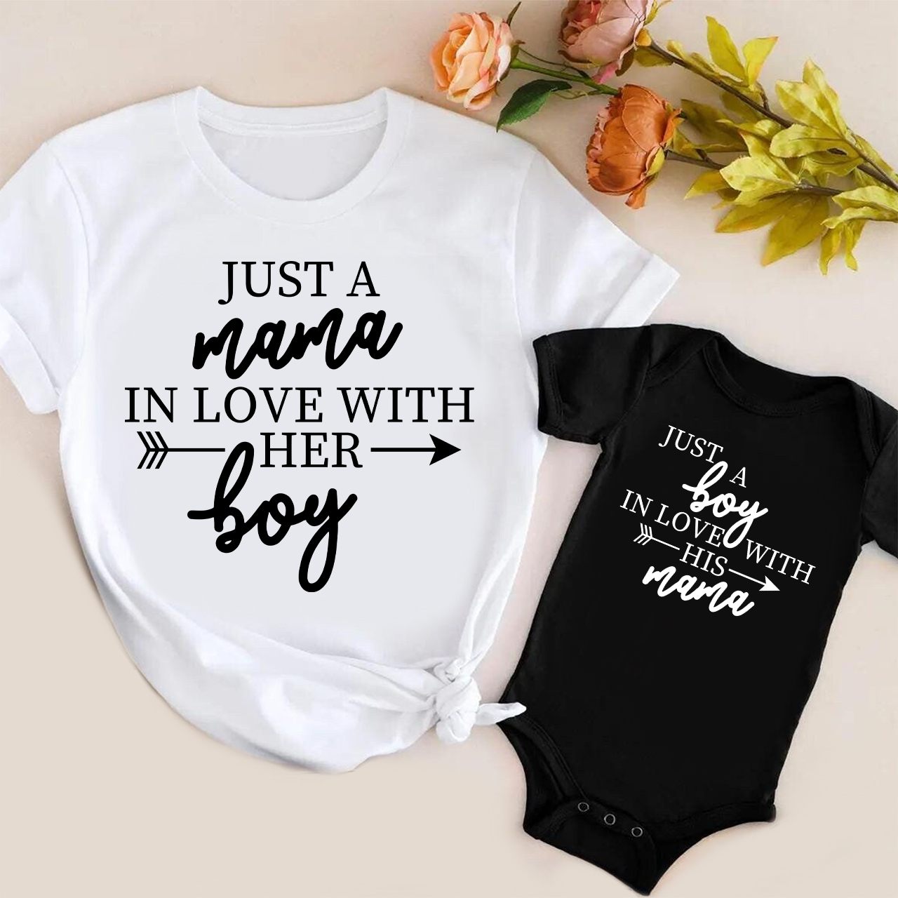 Just A Boy In Love With His Mama Matching T-Shirts For Mom&Me