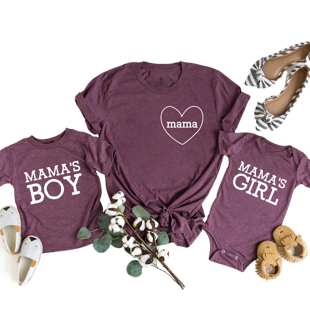 Mama & Mama's BOY GIRL Matching Tees For Mother's Day