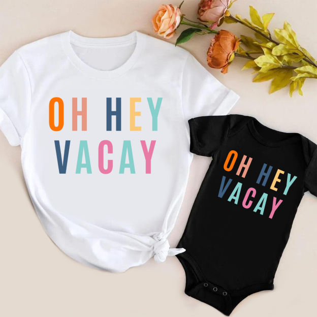 OH HEY VACAY Mommy And Me Matching T-Shirts