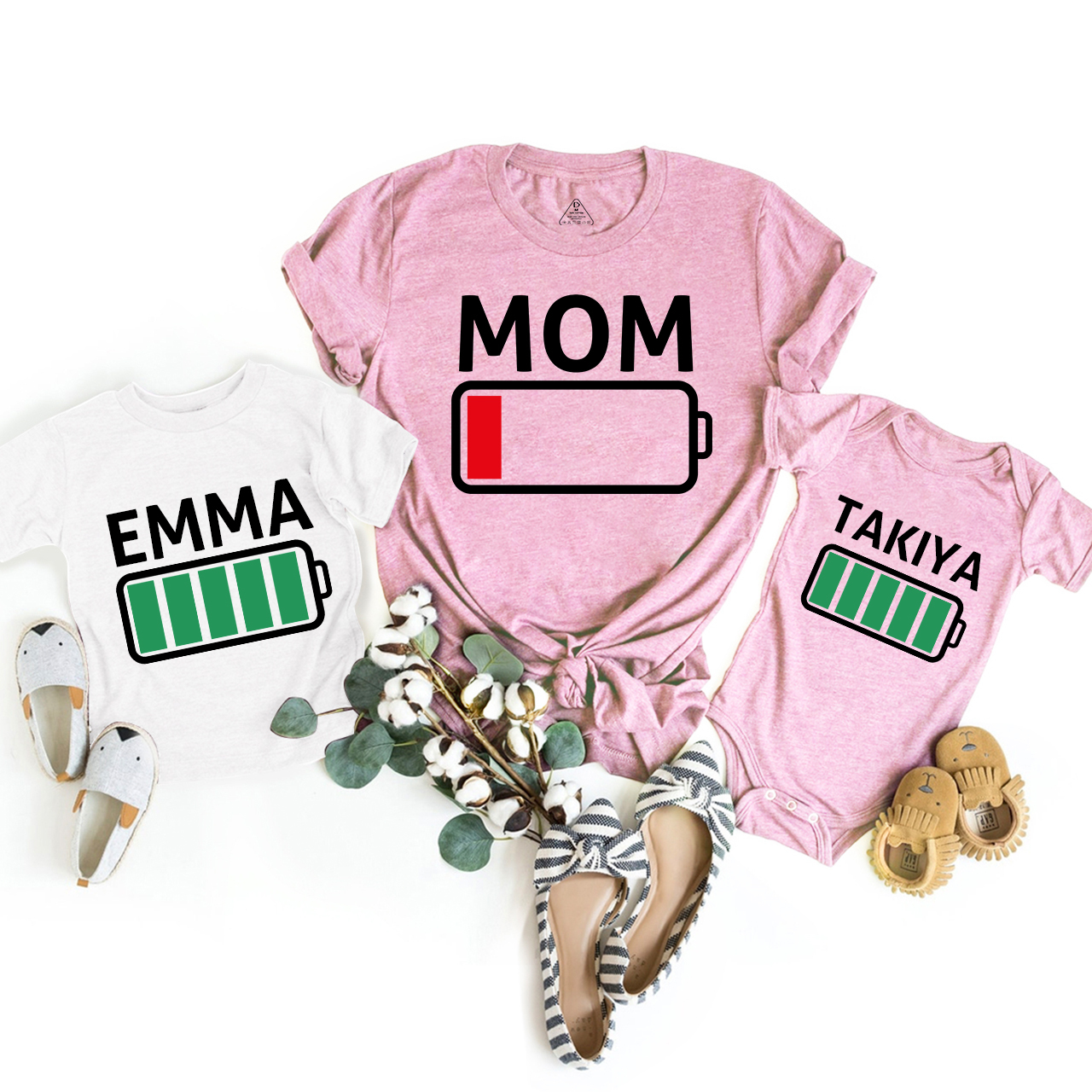 Sufficient and Insufficient Battery Mom&Me Matching Tees