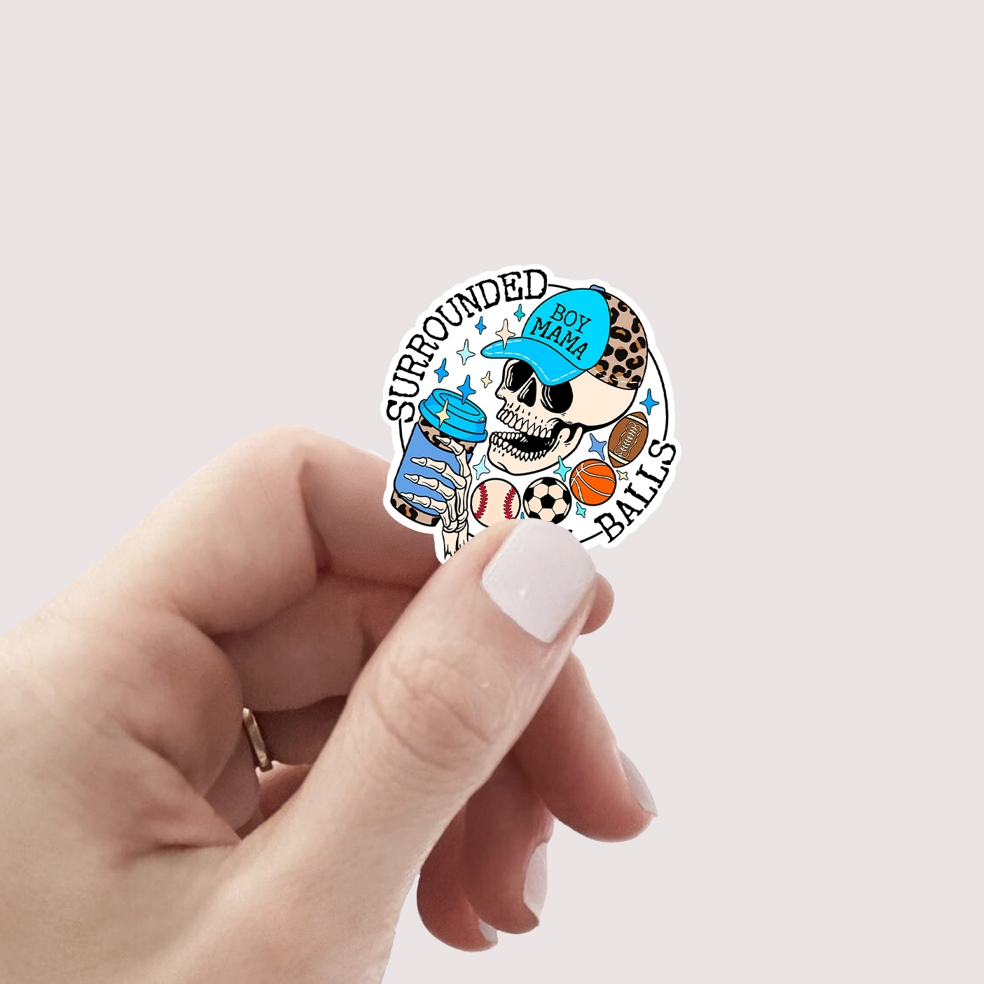 Surrounded By Balls Mom Gift Stickers