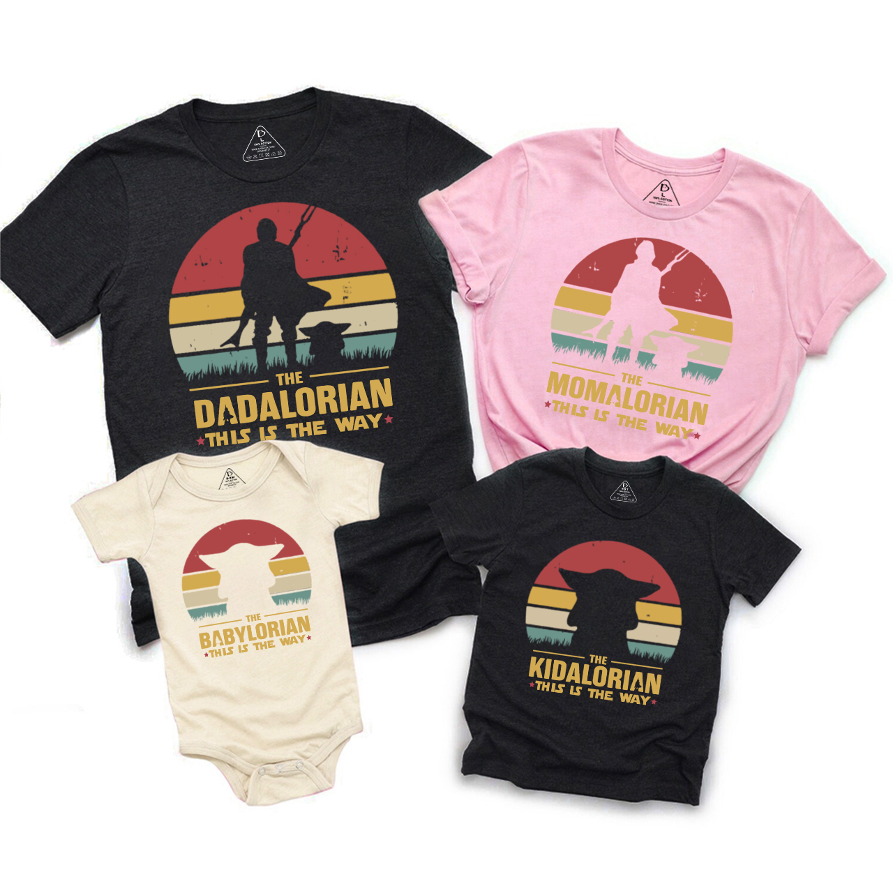 Personalized Dadalorian Mamalorian Family Matching Tees Beepumpkin