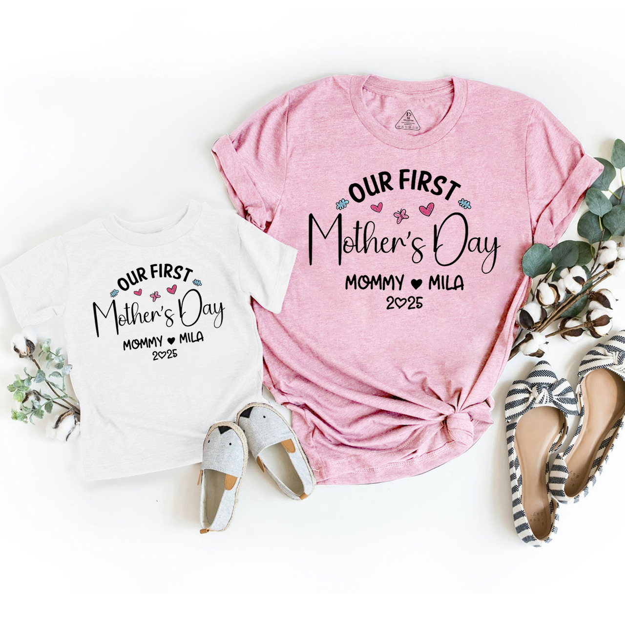 Personalized Our First Mothers Day Mom&Me Matching Tees