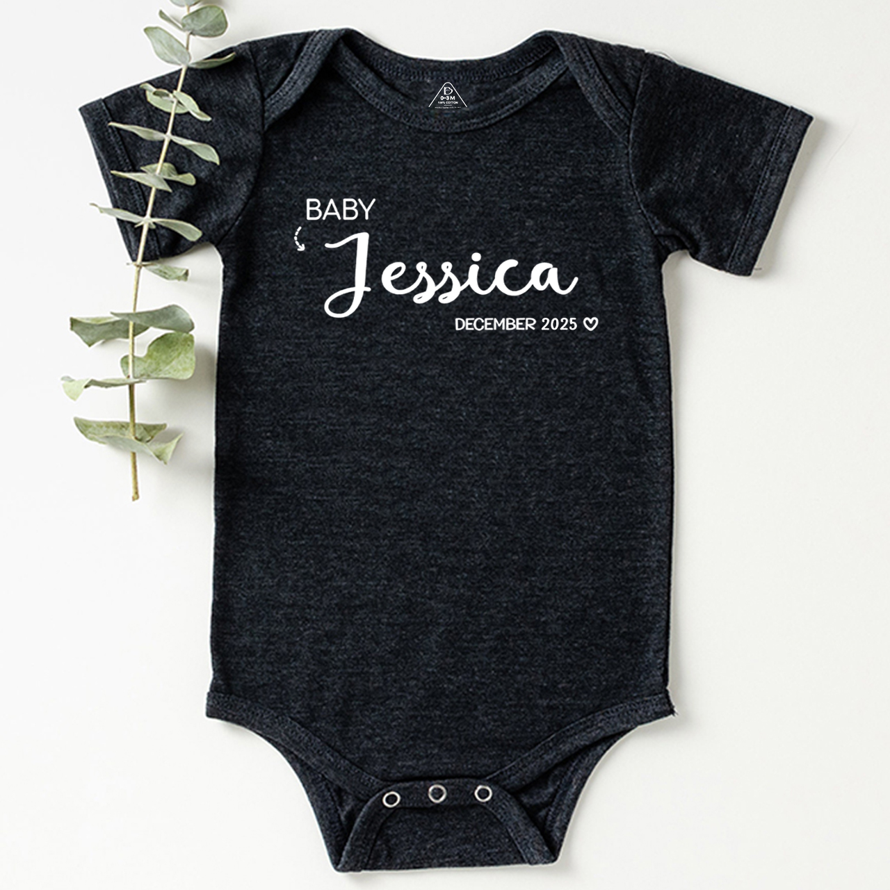 Baby Name & Birthday Personalization Bodysuit For Baby 