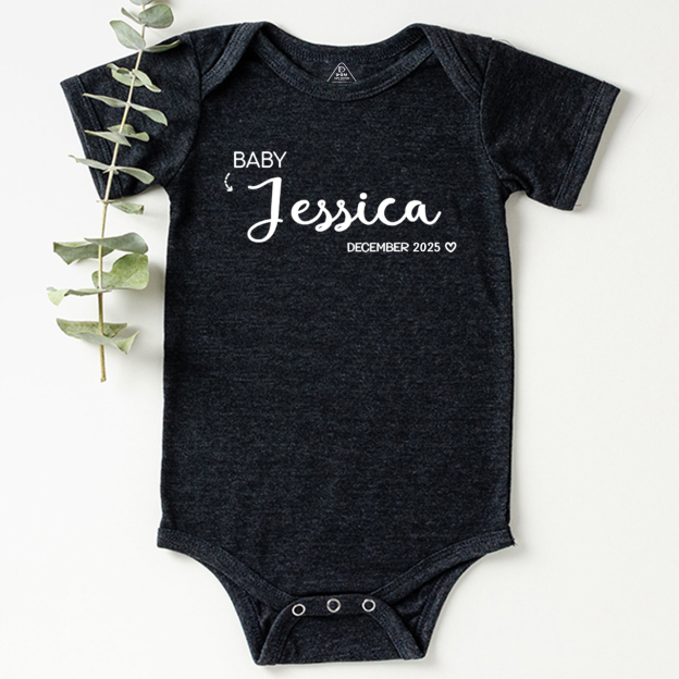 Baby Name & Birthday Personalization Bodysuit For Baby 