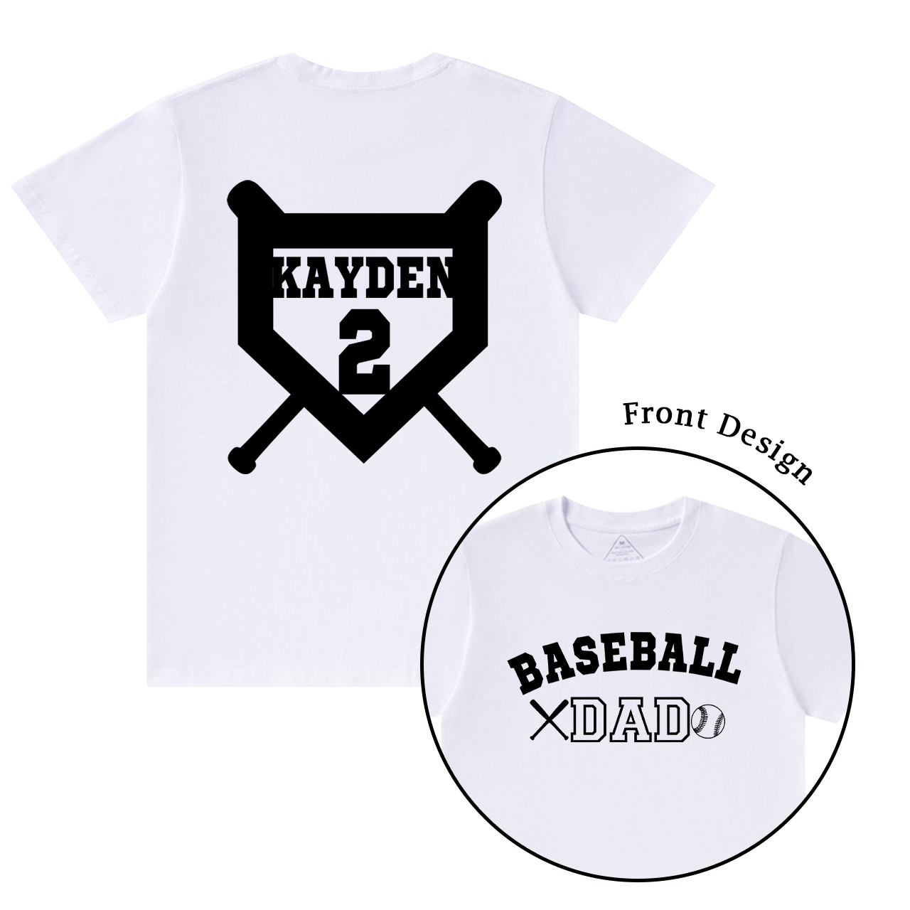 Personalized Baseball Dad Sport T-Shirt