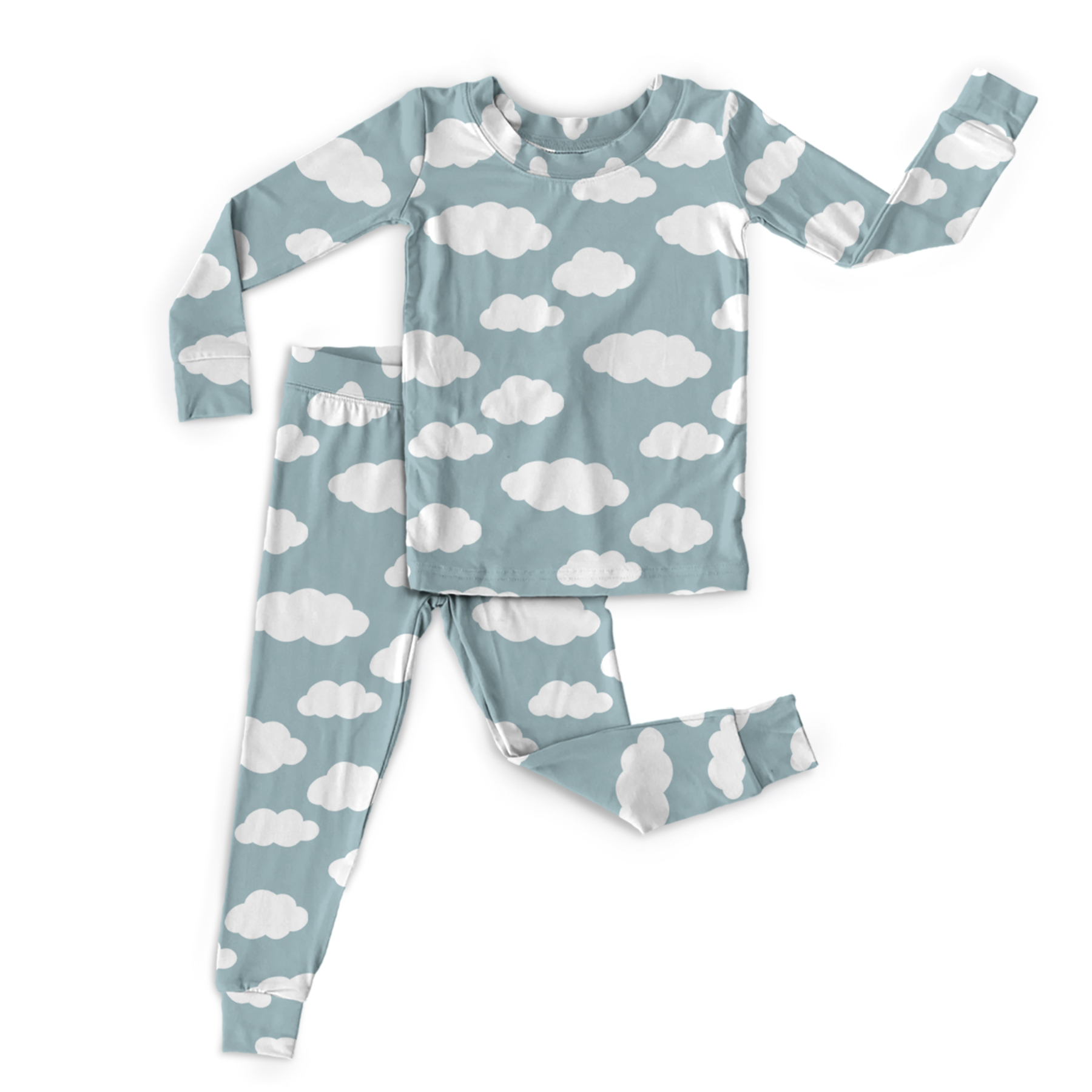 Blue Clouds Two-Piece Pajama Set For Kids