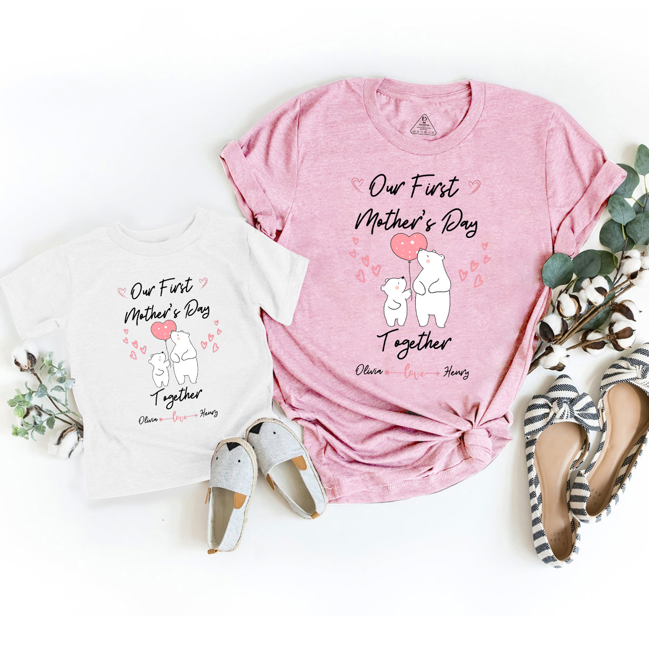 Personalized Bear Mommy And Me Matching Tees