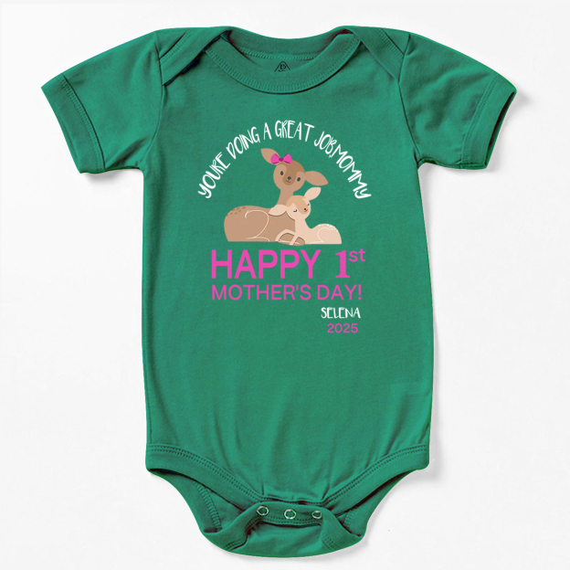 Happy 1st Mother's Day Deer Bodysuit For Baby