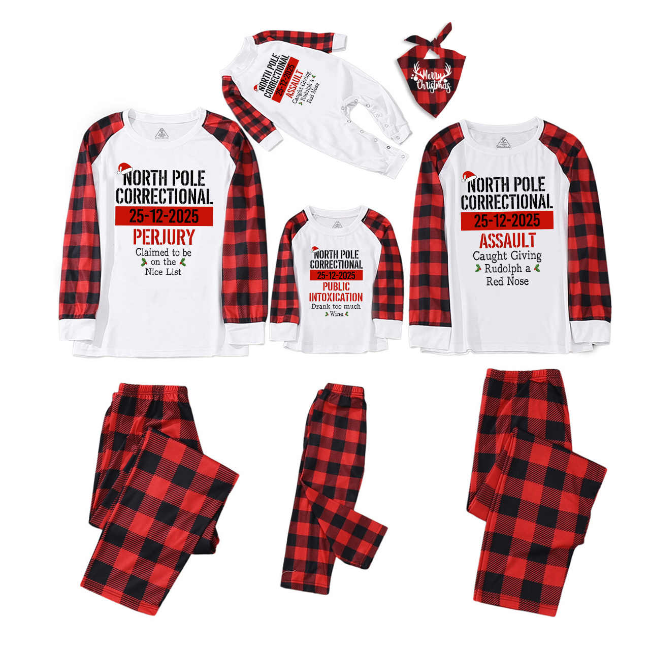 Funny Group Christmas North Pole Correctional Matching Pajamas Beepumpkin