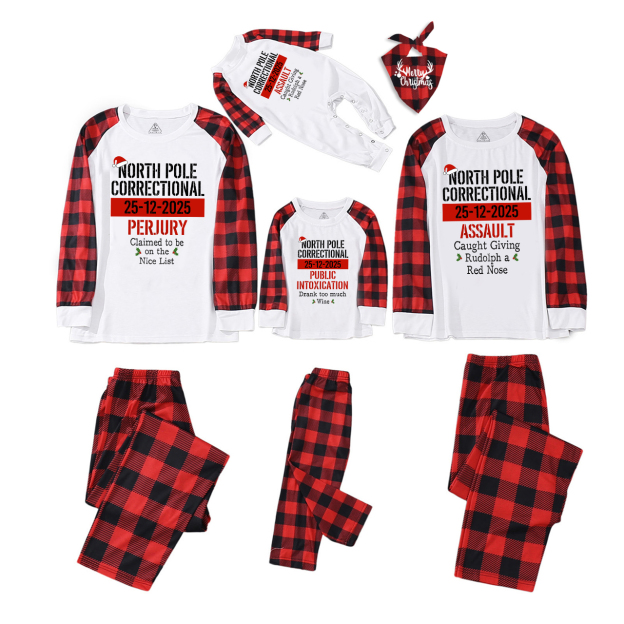 Funny Group Christmas North Pole Correctional Matching Pajamas Beepumpkin