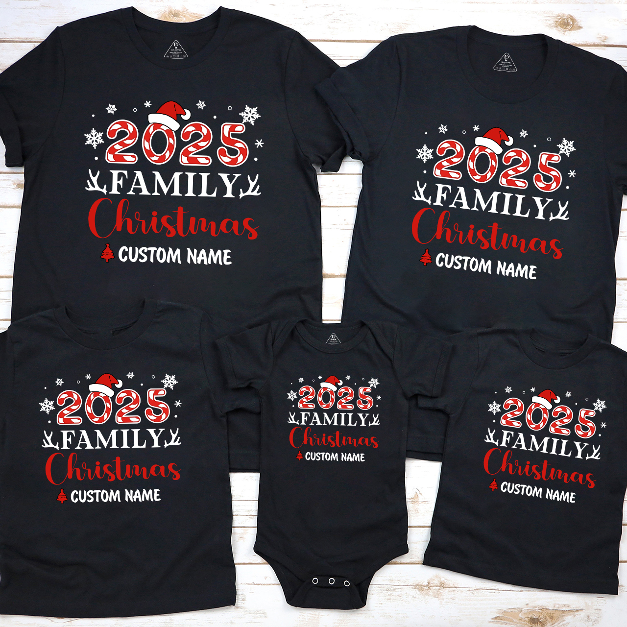 Antlers And snowflakes Christmas Family Matching T-Shirts