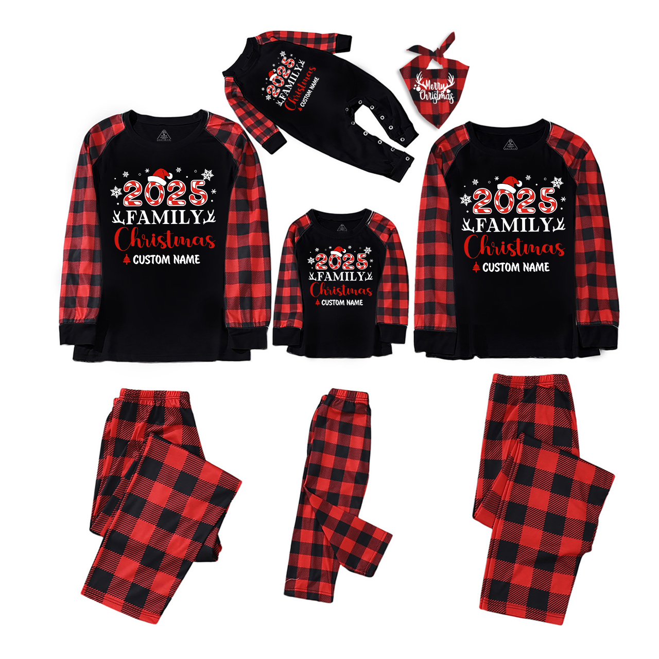 Antlers And snowflakes Christmas Family Matching Pajamas