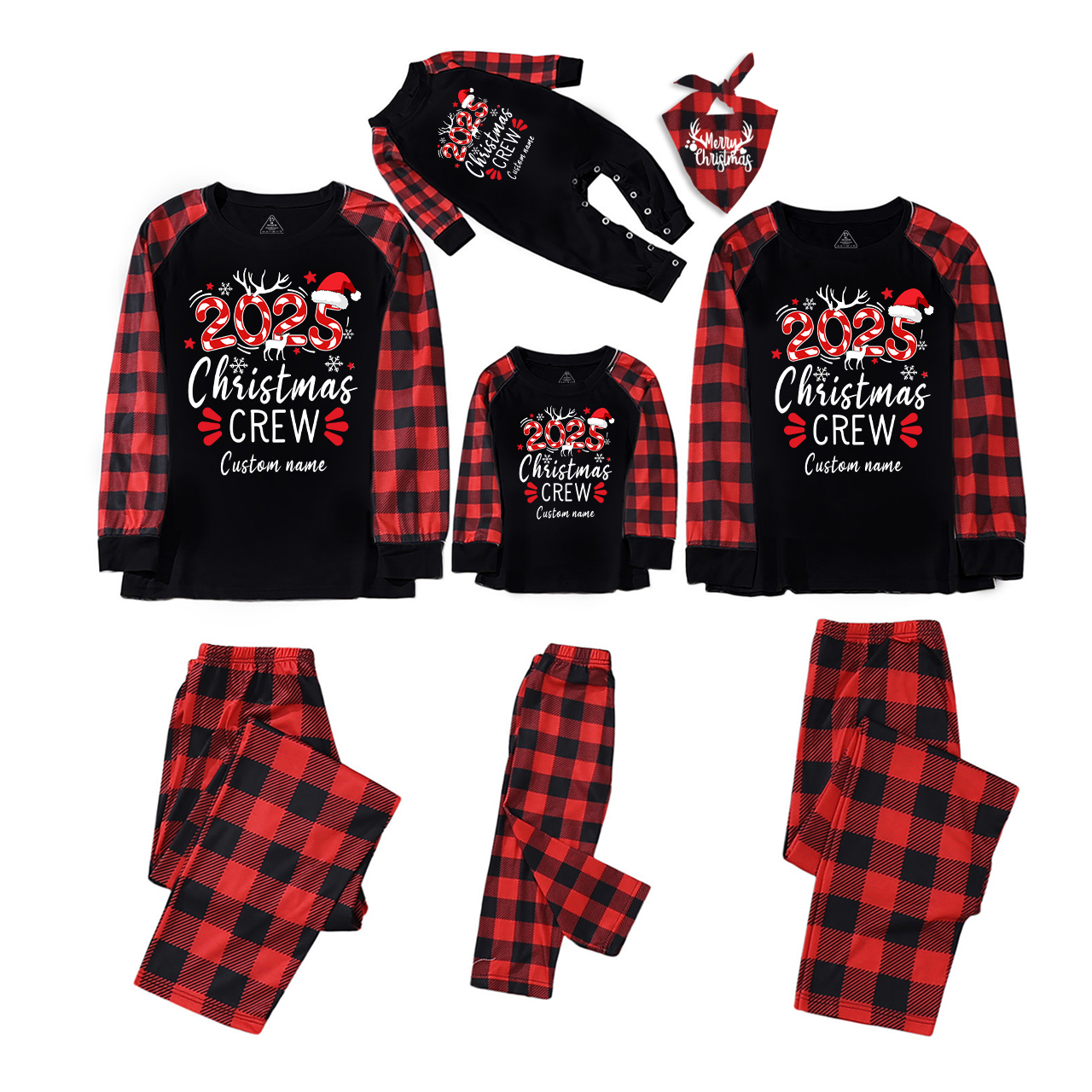 Candy Cane Personalized Christmas Crew Family Matching Pajamas Beepumpkin
