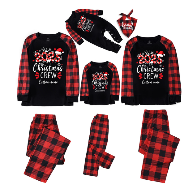 Candy Cane Personalized Christmas Crew Family Matching Pajamas Beepumpkin