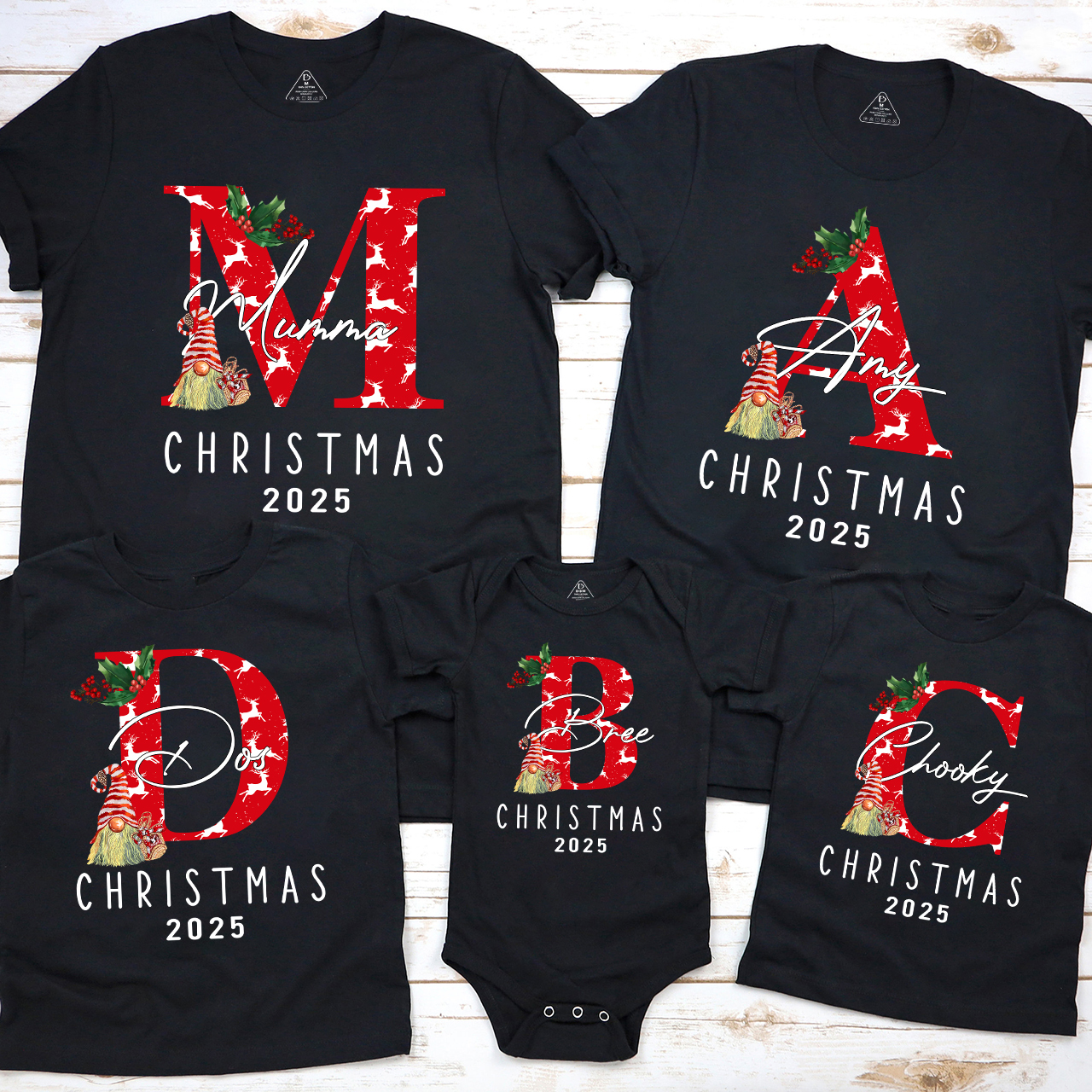 Personalized Monogrammed Family Christmas Gift Shirt
