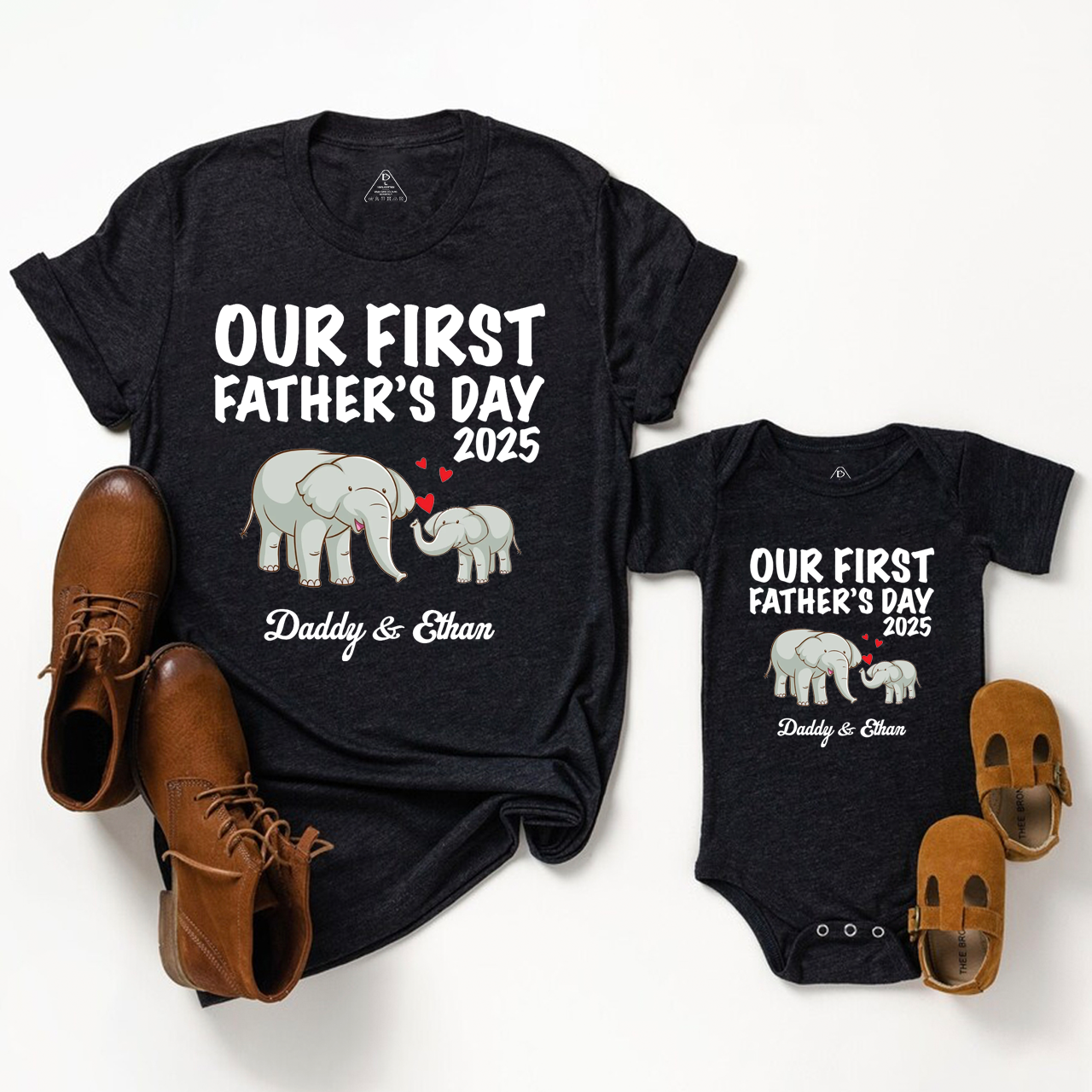 Personalized Elephant Love Launch Dad&Me Matching Shirts