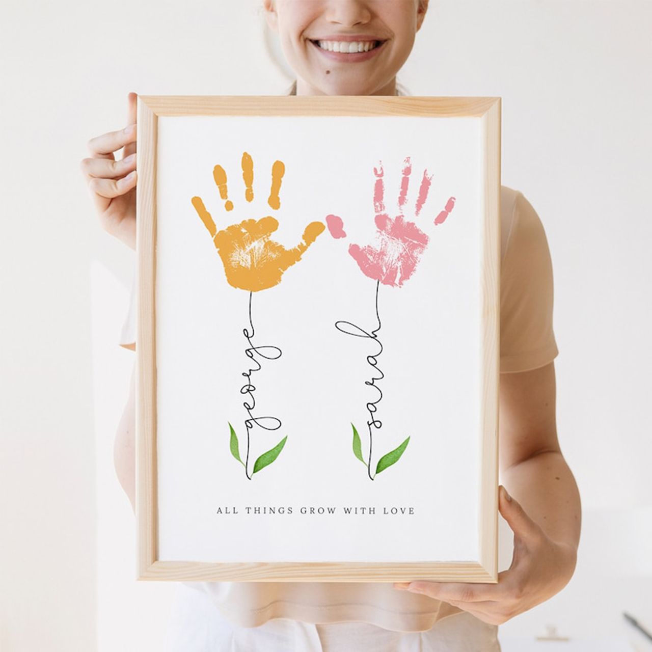 Personalized Mother's Day Handprint Digital Nursery Art