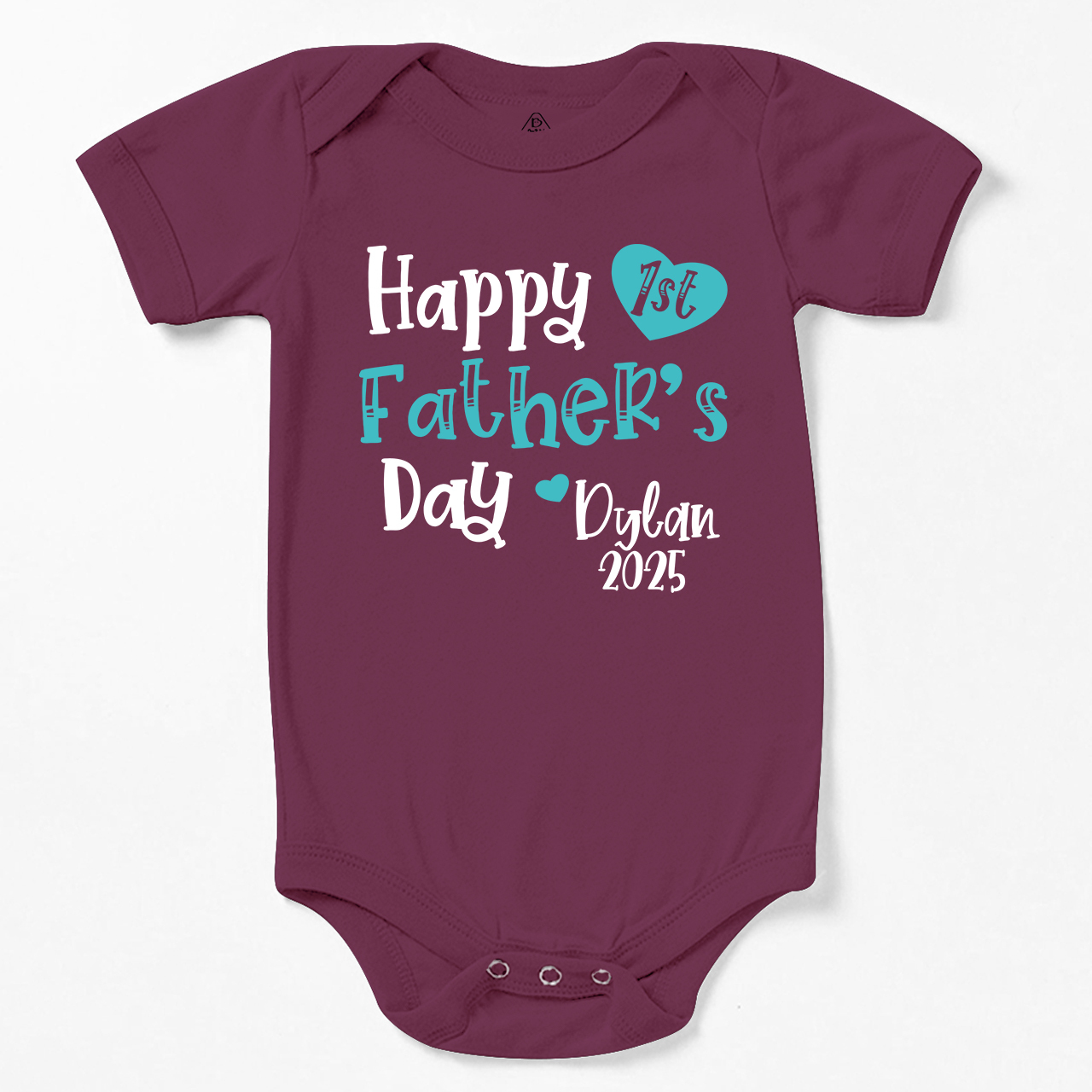 Personalized Happy 1st Father’s Day Blue Bodysuit Beepumpkin