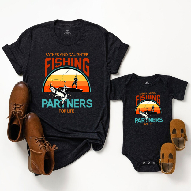 Father Son Fishing Partners For Life Dad&Me Matching Shirts
