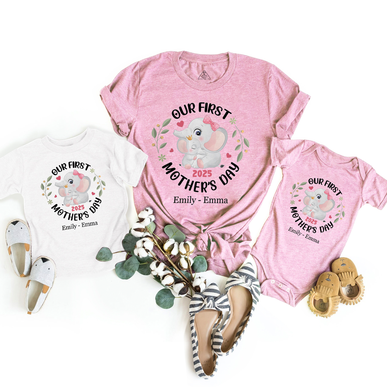 Personalized Animal First Mother's Day Mom&Me Matching Tees
