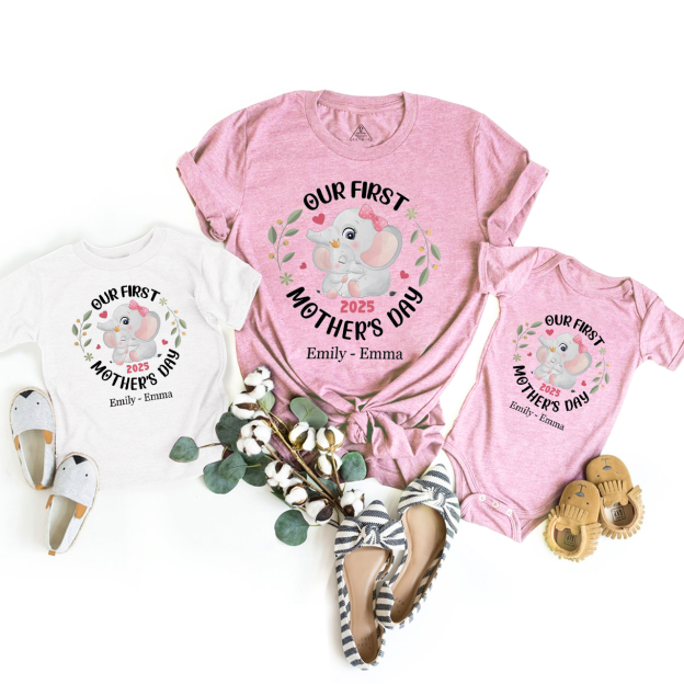 Personalized Animal First Mother's Day Mom&Me Matching Tees