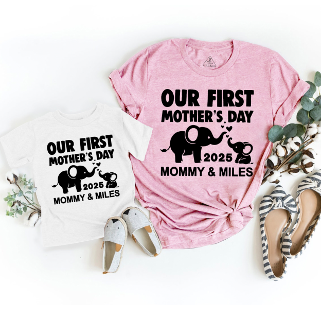 Elephant First Mothers Day Mom&Me Matching Tees