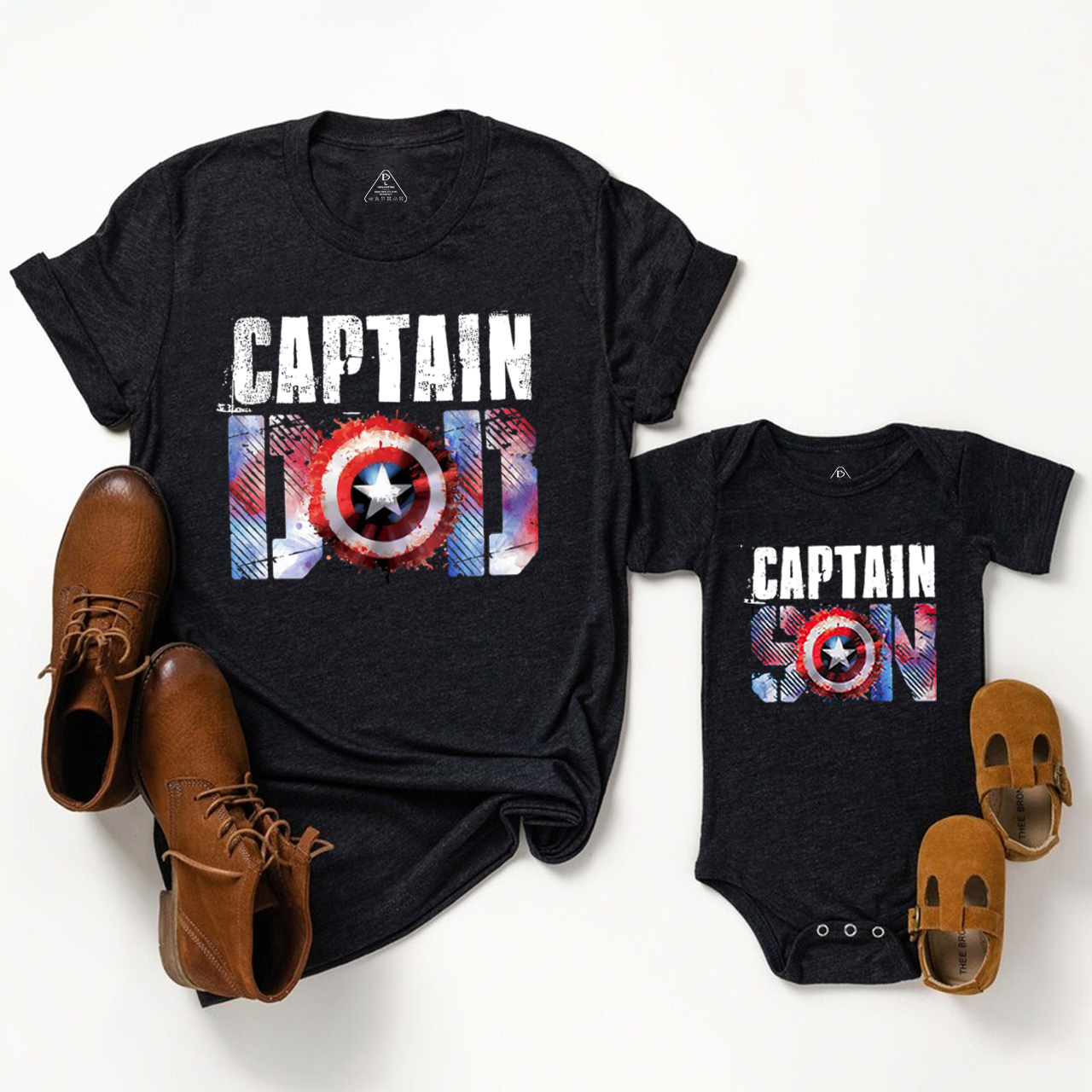 Captain Dad Captain Son Dad&Me Matching Shirts