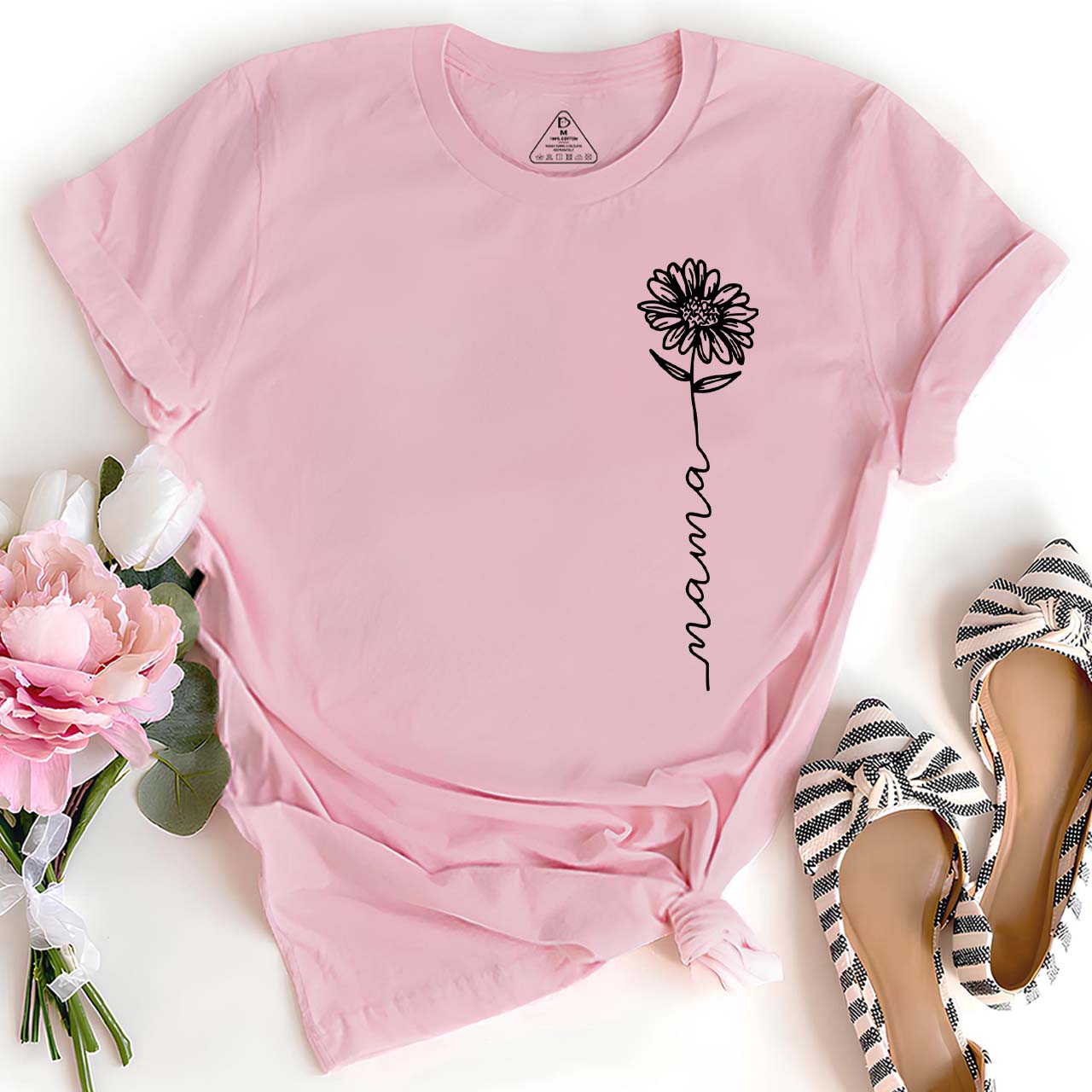Flower With Mama Retro Gift Shirts