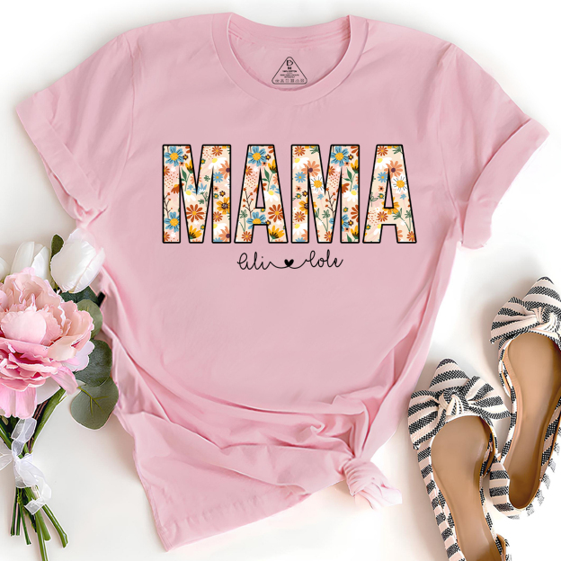 Personalized Mama Floral T-Shirts