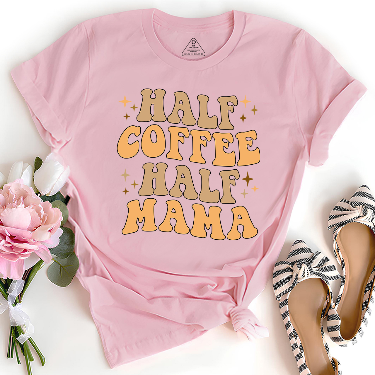 Half Coffee Half Mama Retro Shirt