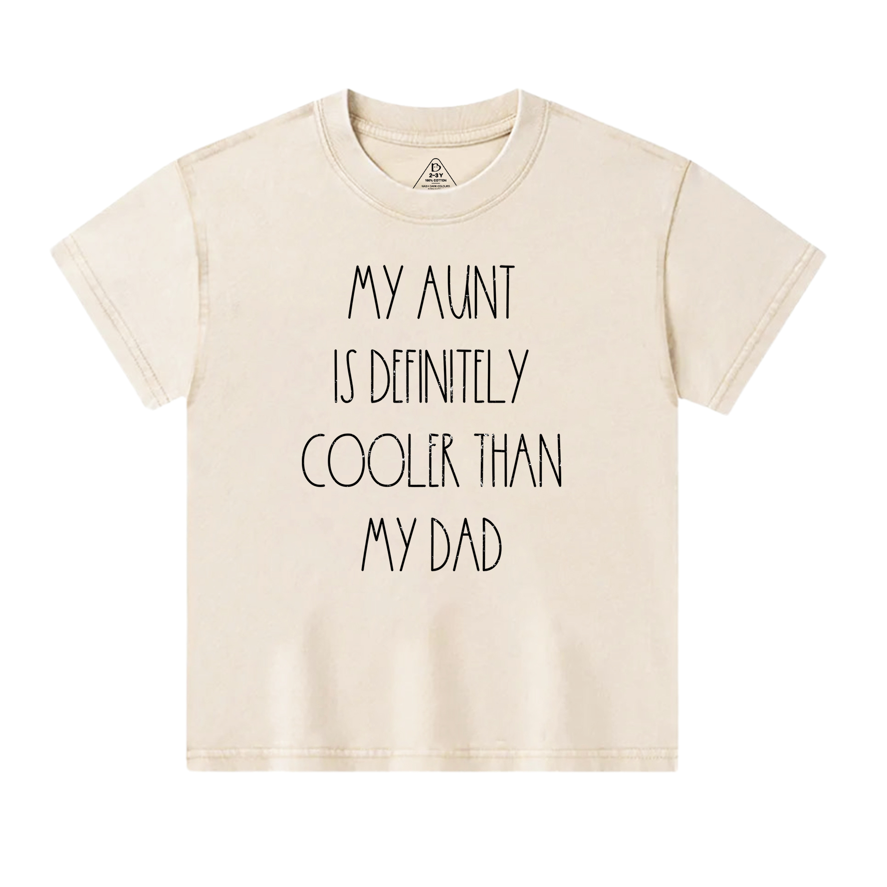 Aunt Is Definitely Cooler Toddler&Kids Washed Tees