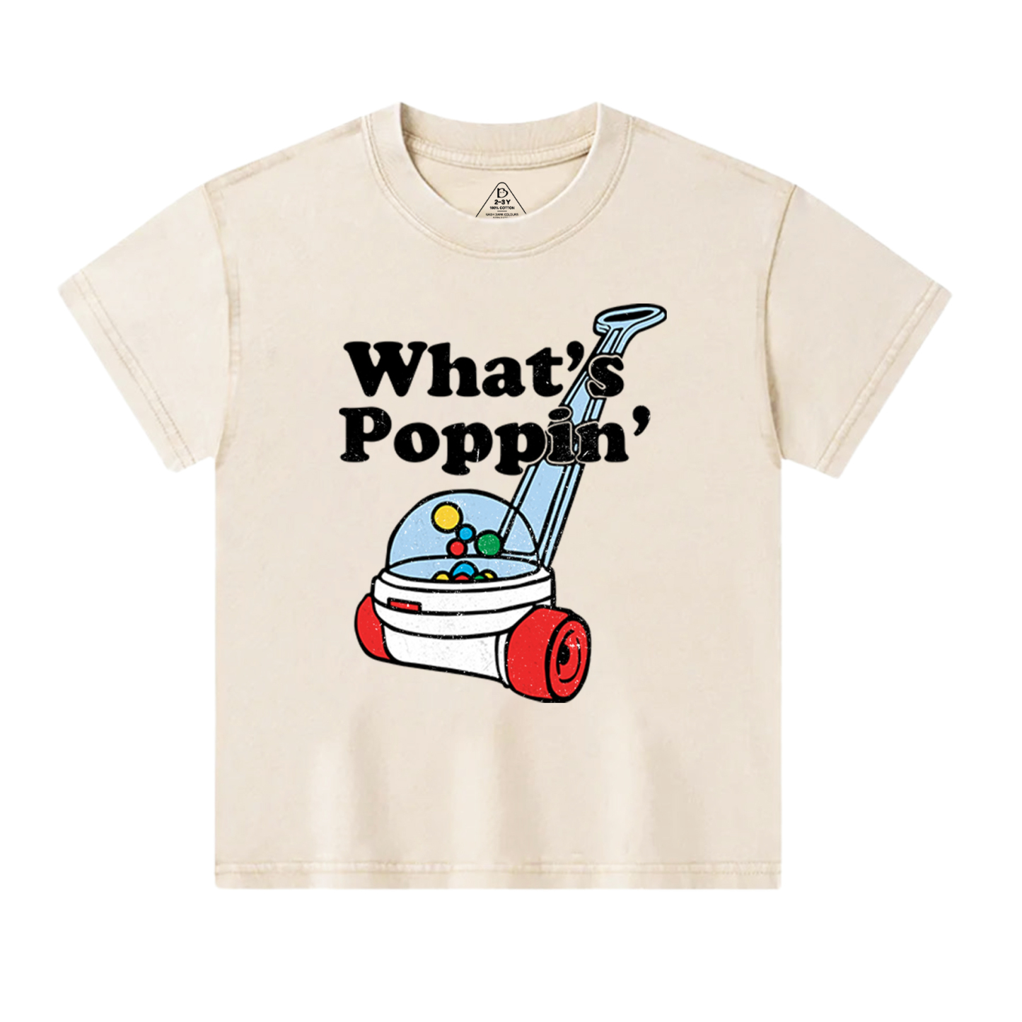 What's Poppin' Toddler&Kids Washed Tees